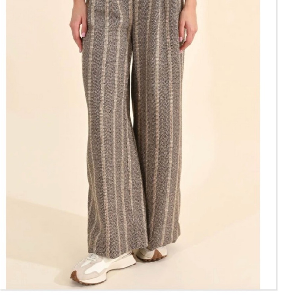 Striped Wide-Leg Pants